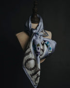 "Christian Dior" 80’s-90’s botanical dior typography silk scarf