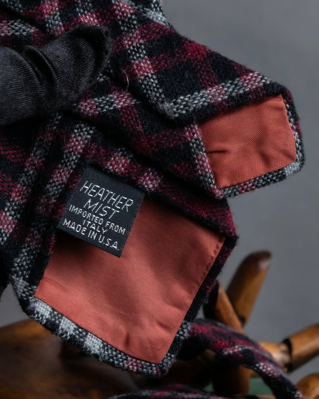 "YVES SAINT LAURENT" Tartan check wool neck tie