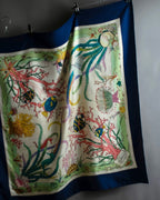 "GUCCI" Seascape motif silk scarf