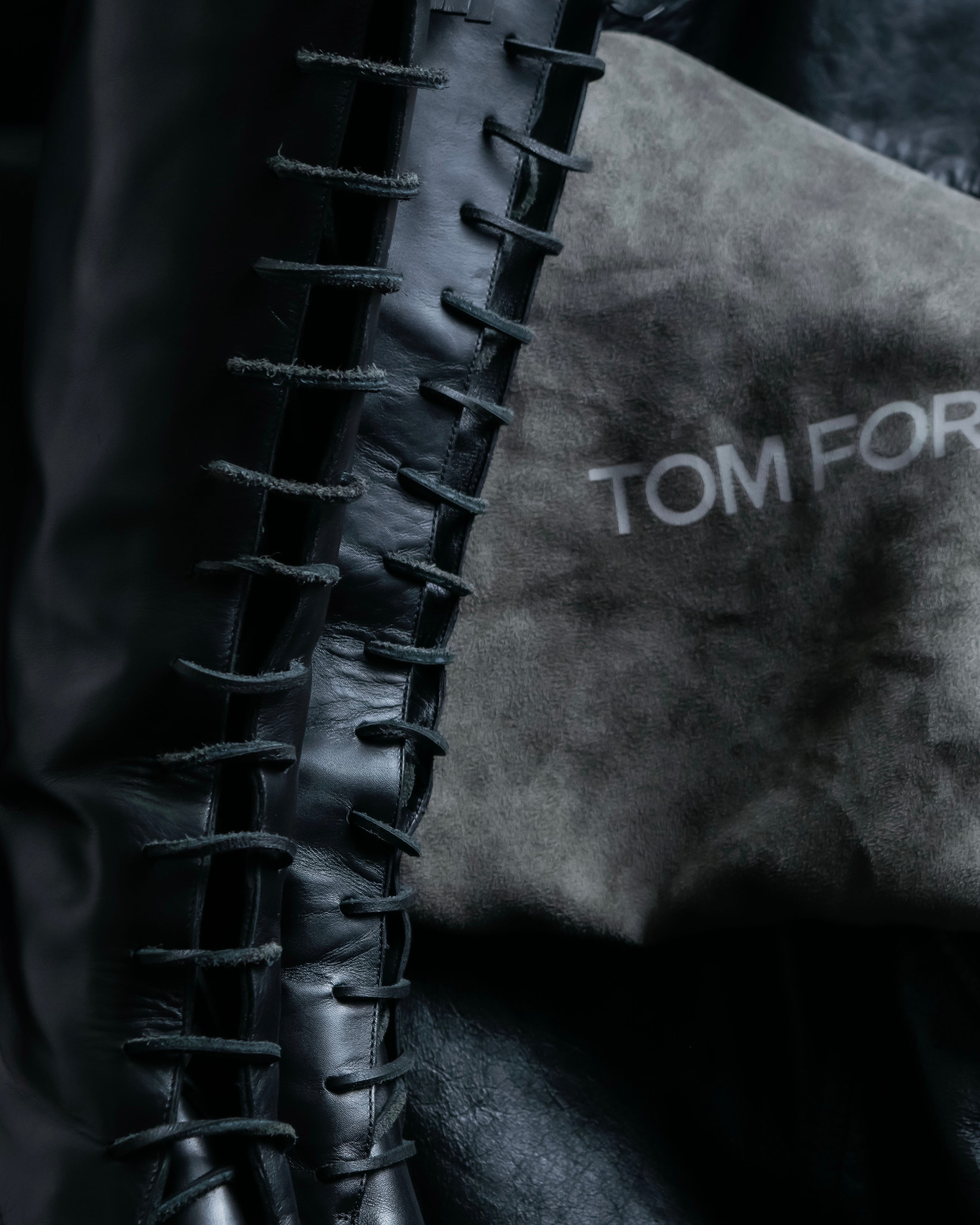 "TOM FORD" Fringe detail western long boots