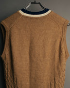 "Christian Dior" 80's-90's Preppy cable knit sweater vest