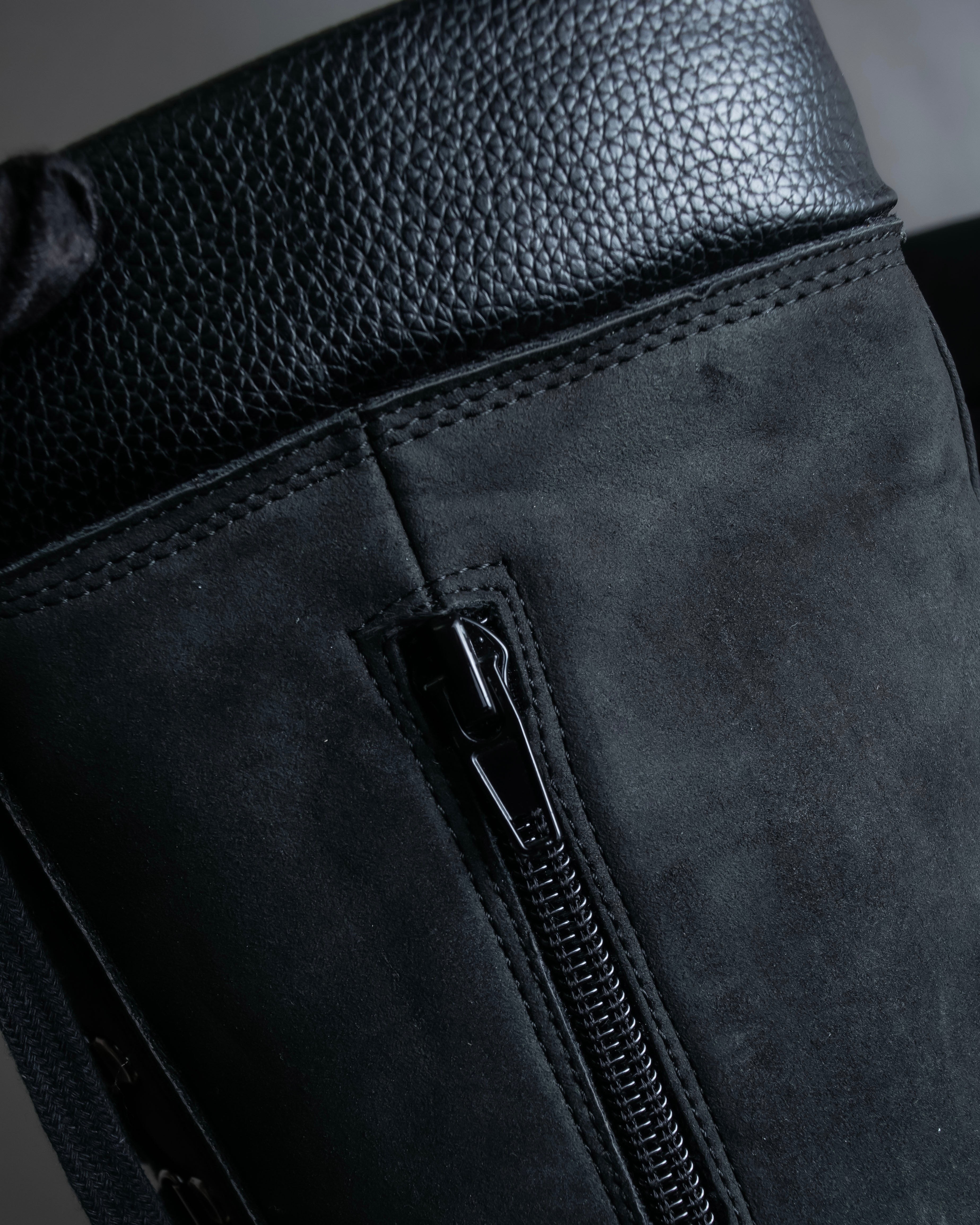 "YELLO" Lace up suede like stiletto heel knee-high boots