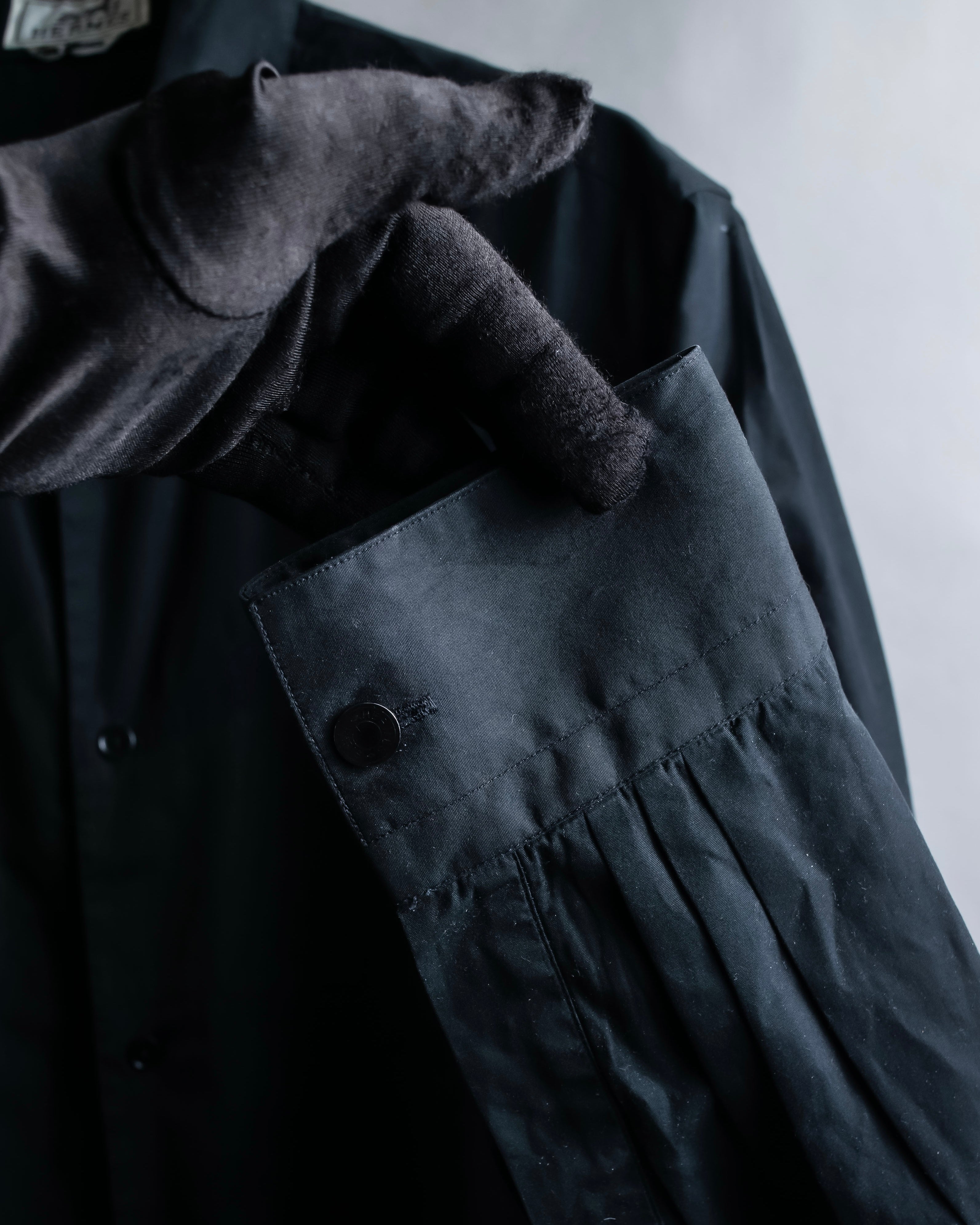 "HERMES" Tone-on-tone shadow check shirt