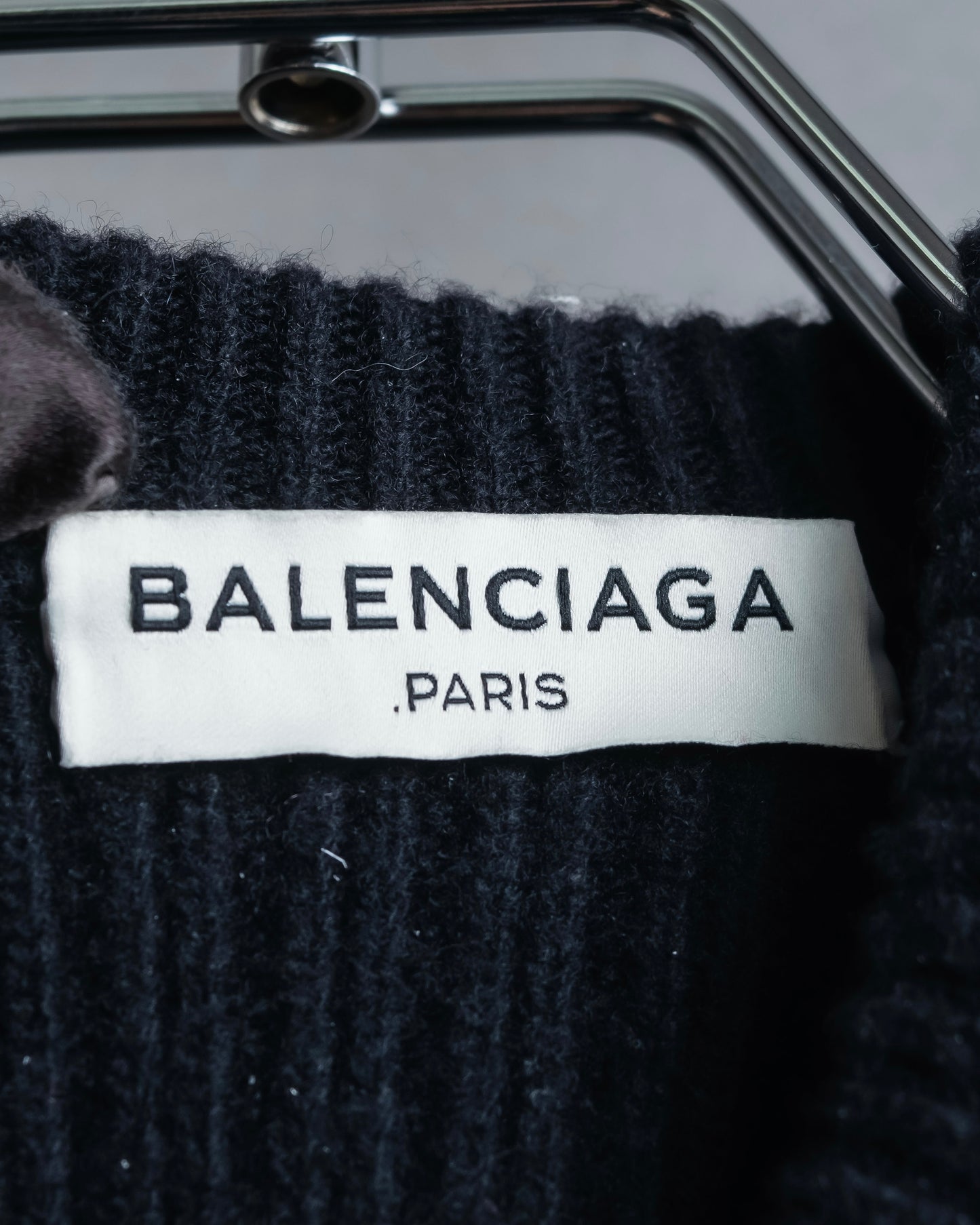 "BALENCIAGA" Cracked wool sleeveless dress