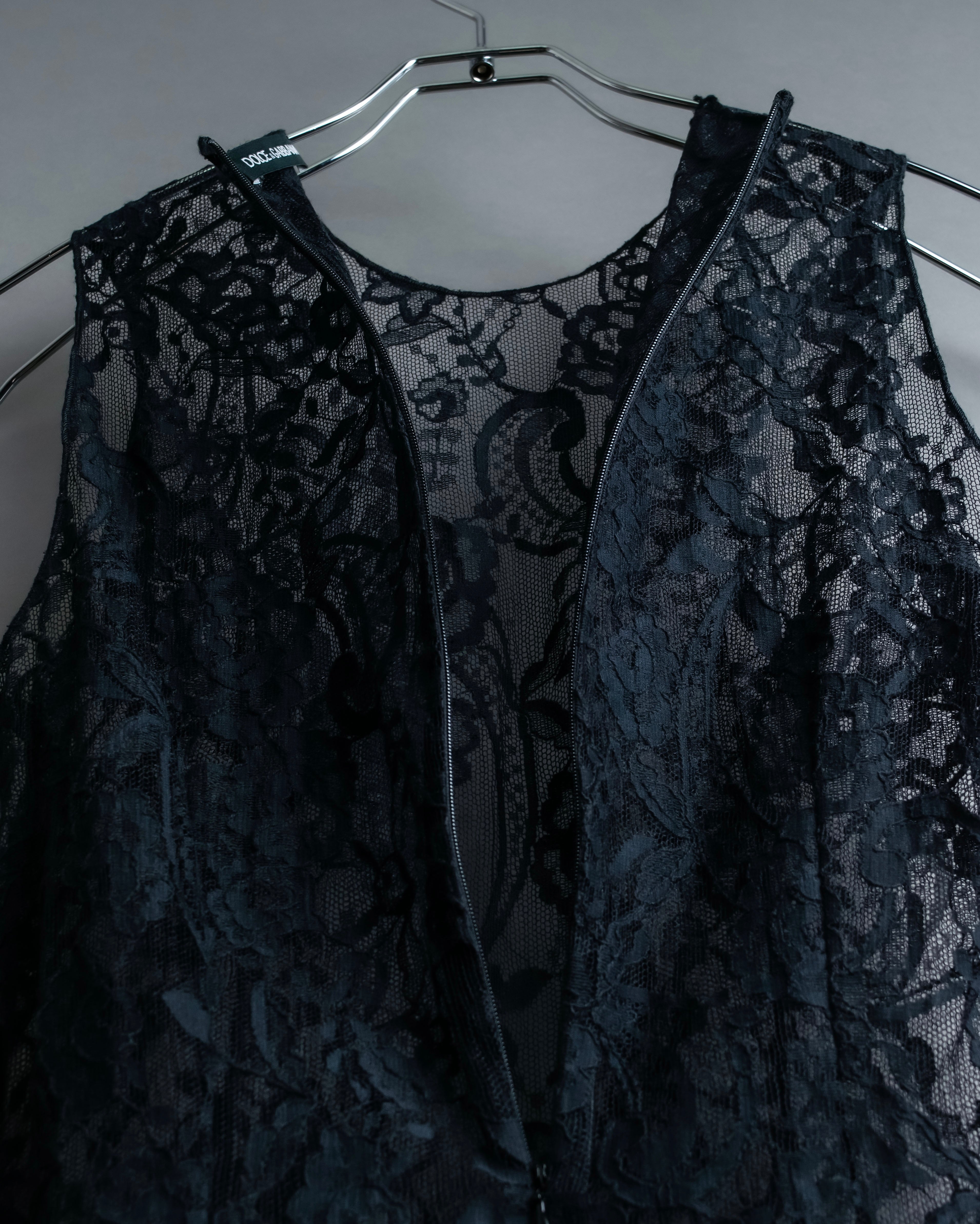 "D&amp;G" Botanical pattern lace shift dress