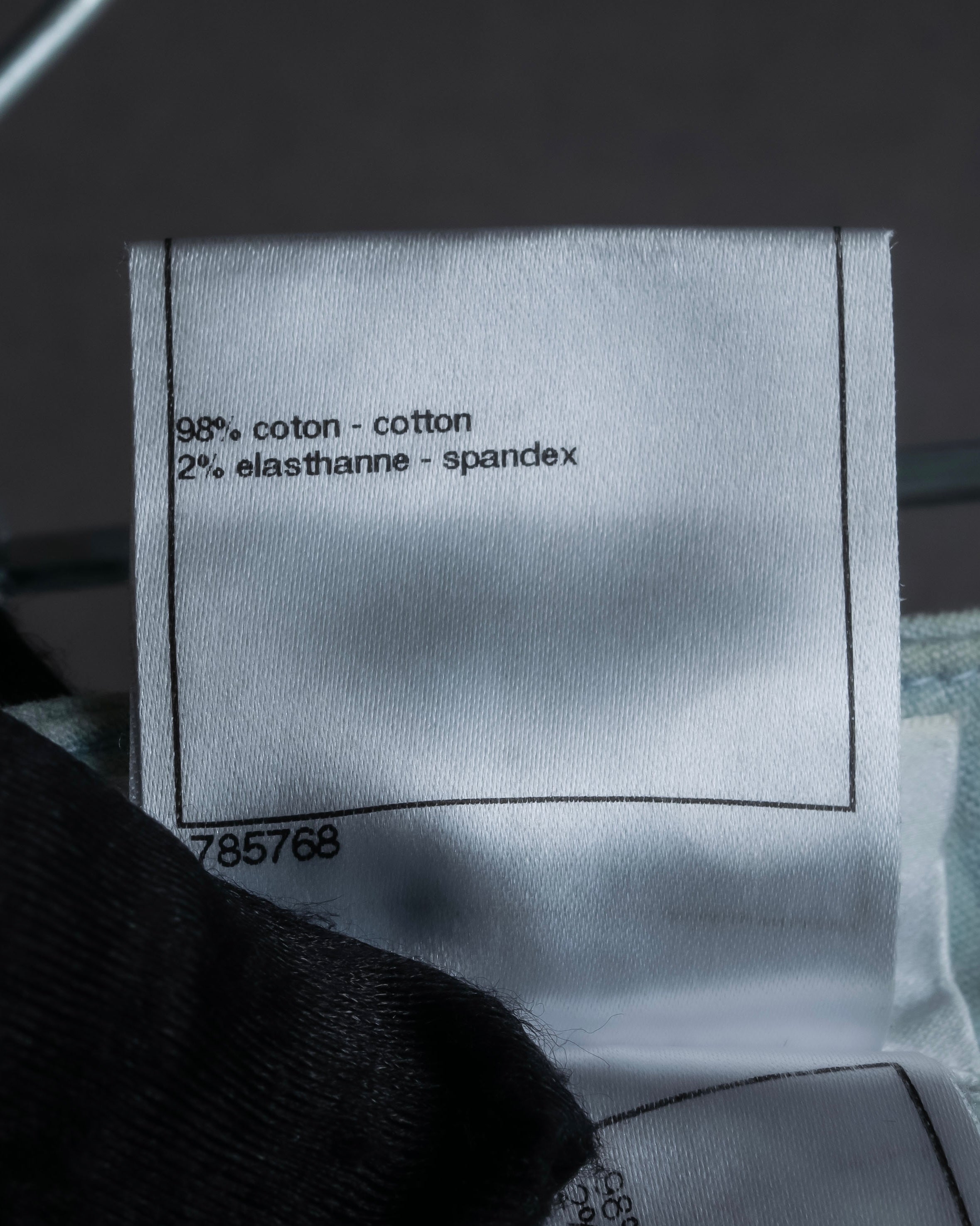 "CHANEL" Coco Mark button detail washed flared denim