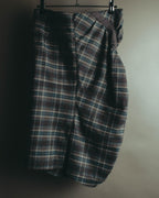 "BRUNELLO CUCINELLI" Late 90's-early 10's Soft wool plaid draped skirt
