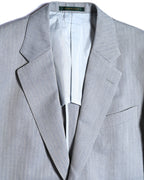 Carven/ Single Breasted 2B Herringbone Oversized Tailored Jacket Gray