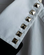 "VALENTINO" Stud detail collar white cotton shirt