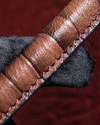 "John Galliano" Trapezoid design clasp different leather hand bag