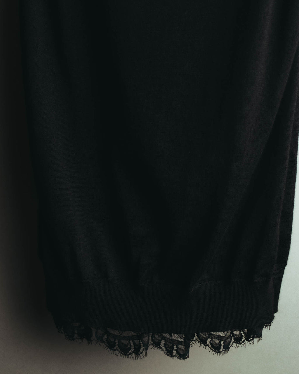 "GUCCI" 90's-10's Delicate lace-trim knit tank top