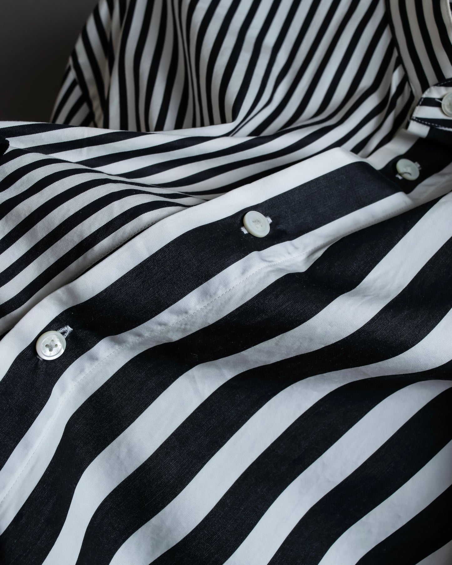 "GIVENCHY" Asymmetrical stripe pattern different thicknesses shirt