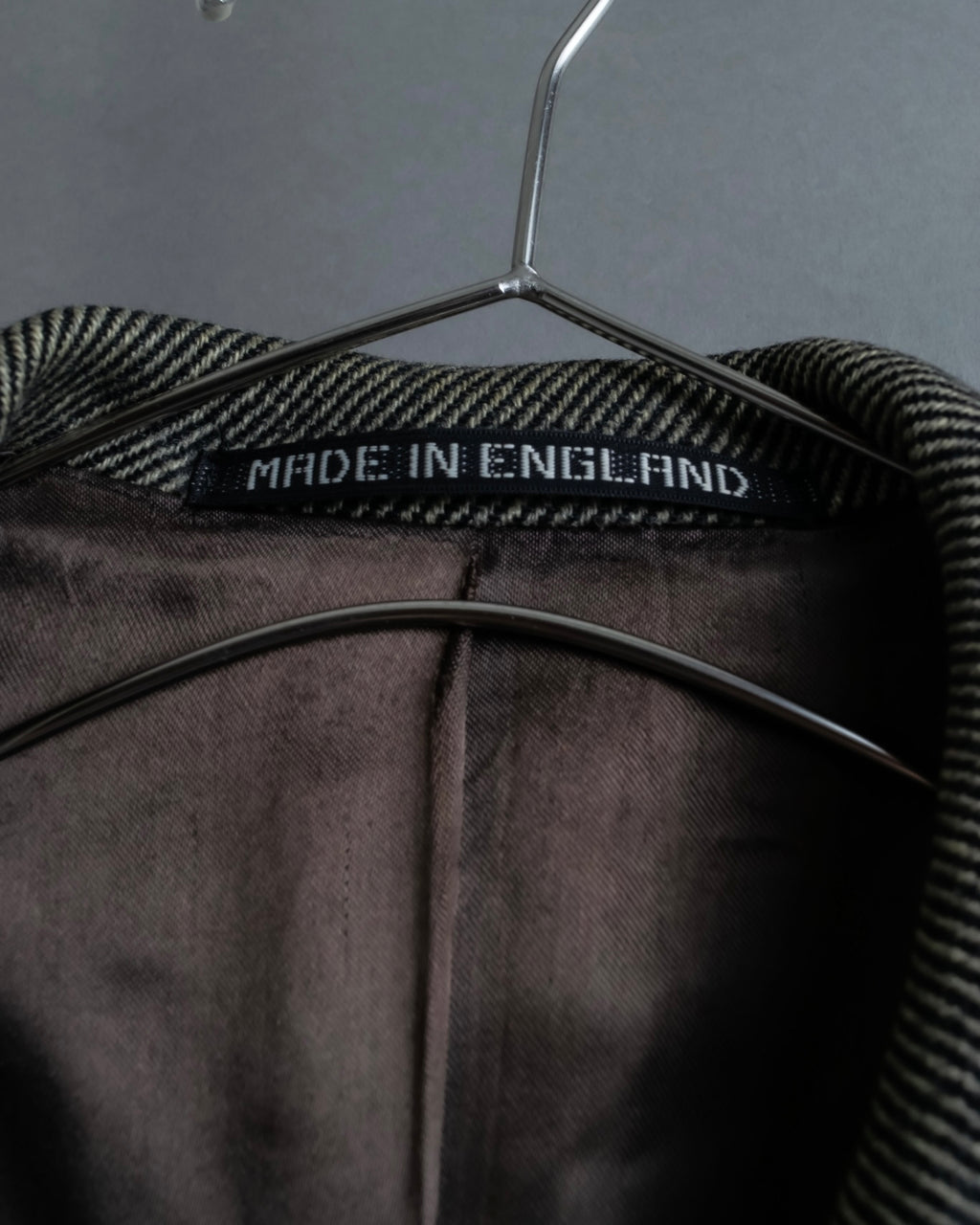 "Burberrys" diagonal striped pure new wool long coat