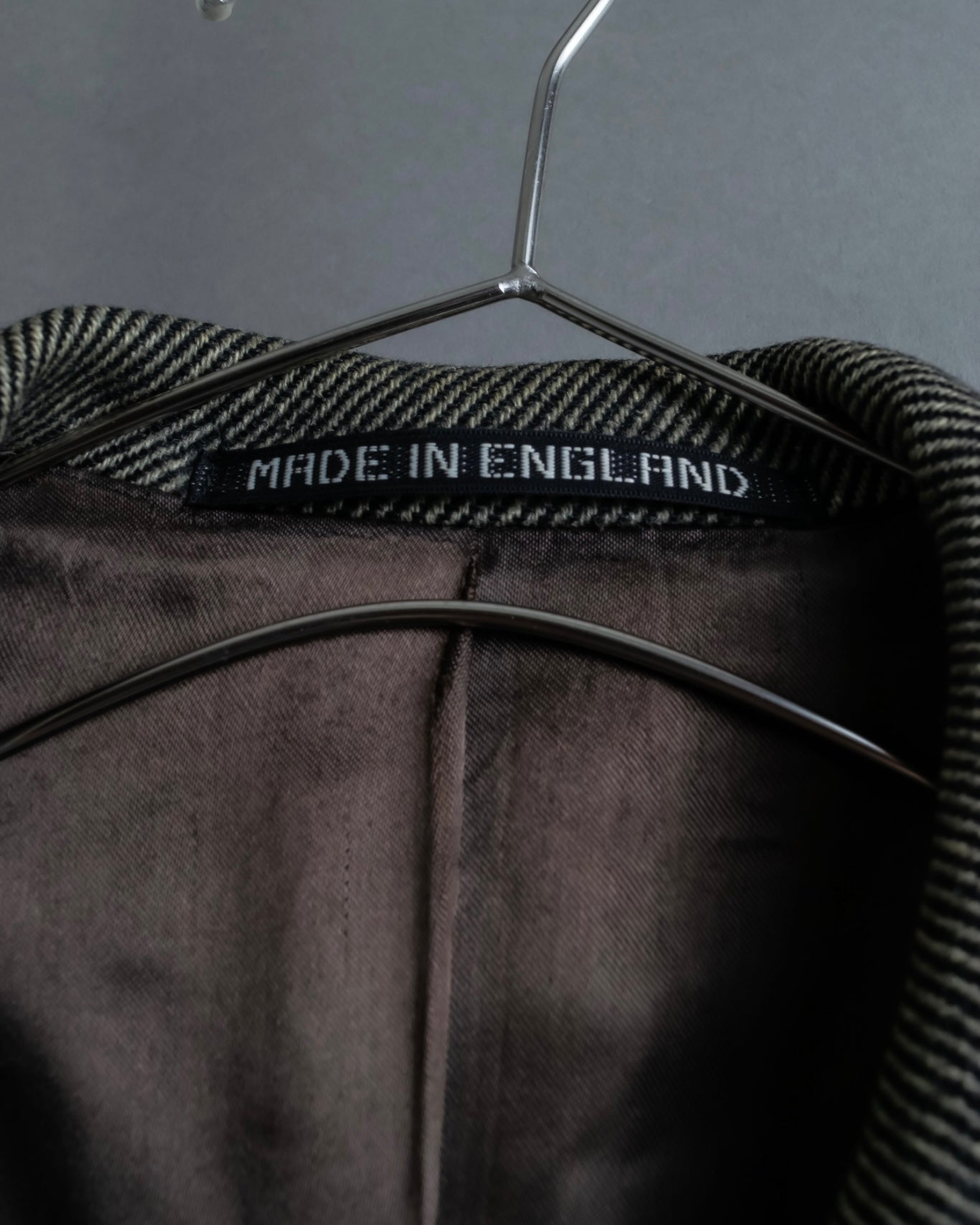 "Burberrys" diagonal striped pure new wool long coat