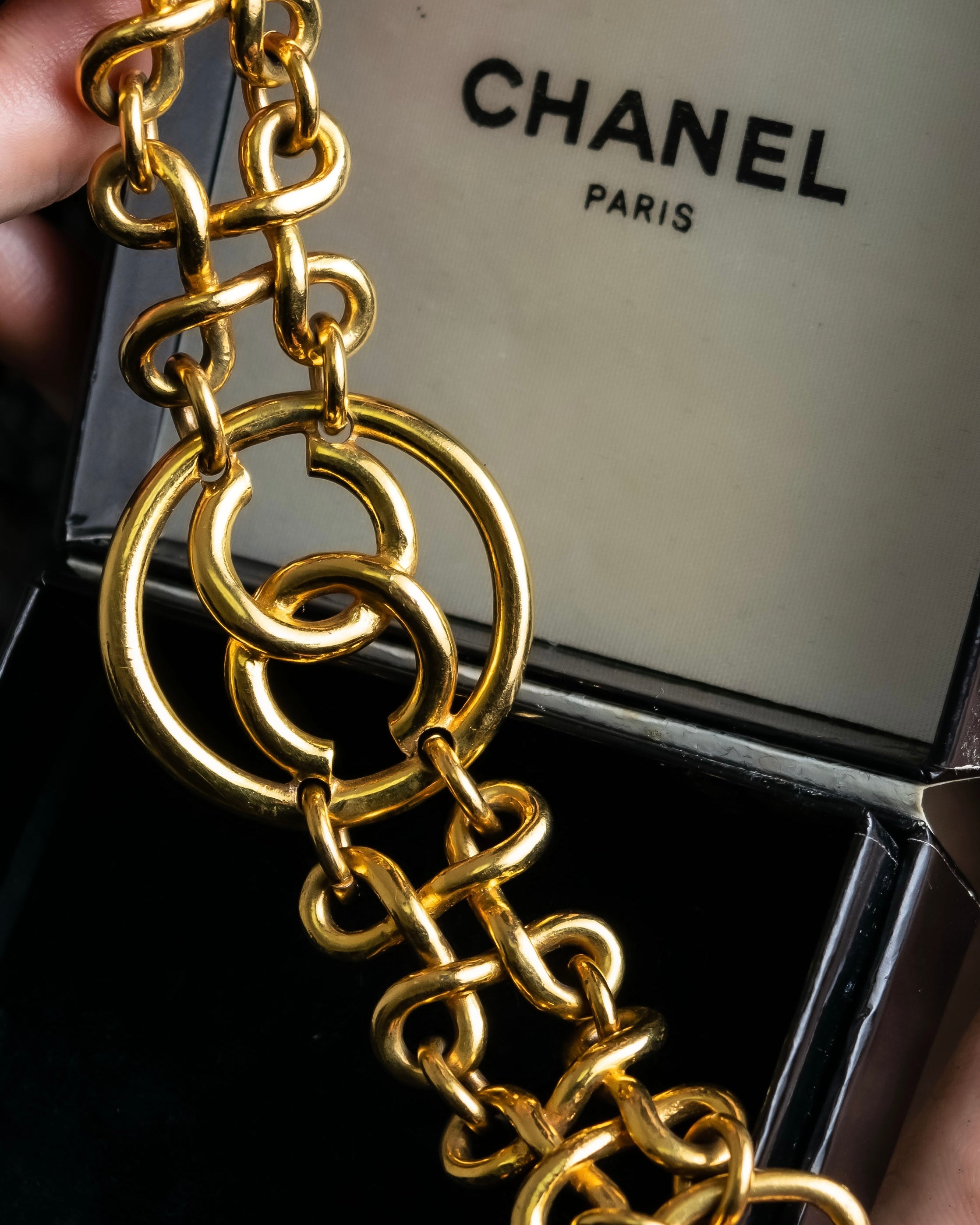 "1993's CHANEL" Coco mark motif gold bracelet