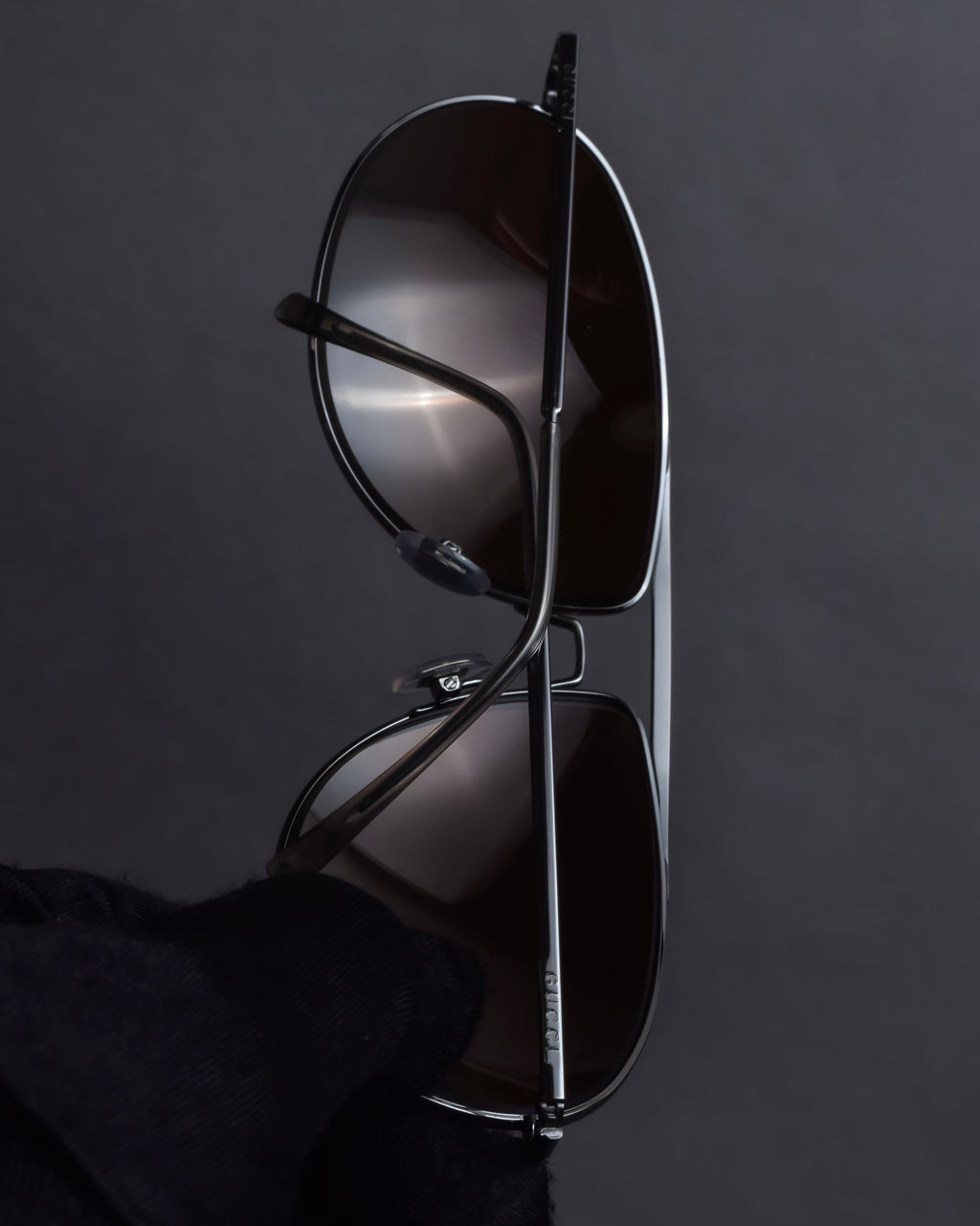 "GUCCI" Metal aviator teardrop frame sunglasses