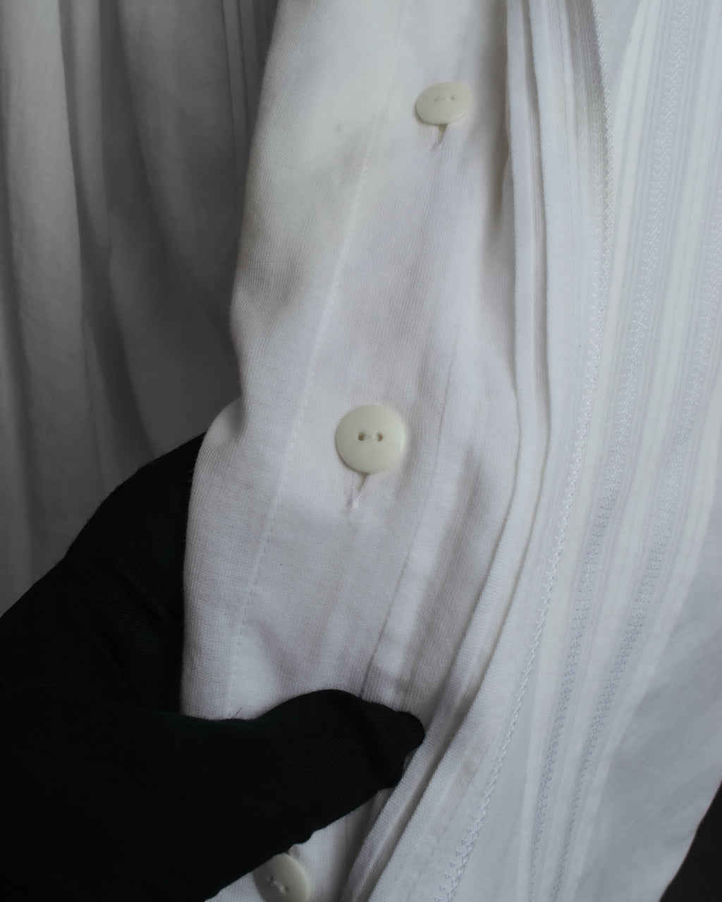 -SPECIAL- “Christian Dior” 90’s-00’s pleated bib dress shirt