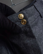 "CHANEL" 90's Gold button design straight line skirt