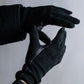 "HERMES" Leather switching design inner brushed feel gloves