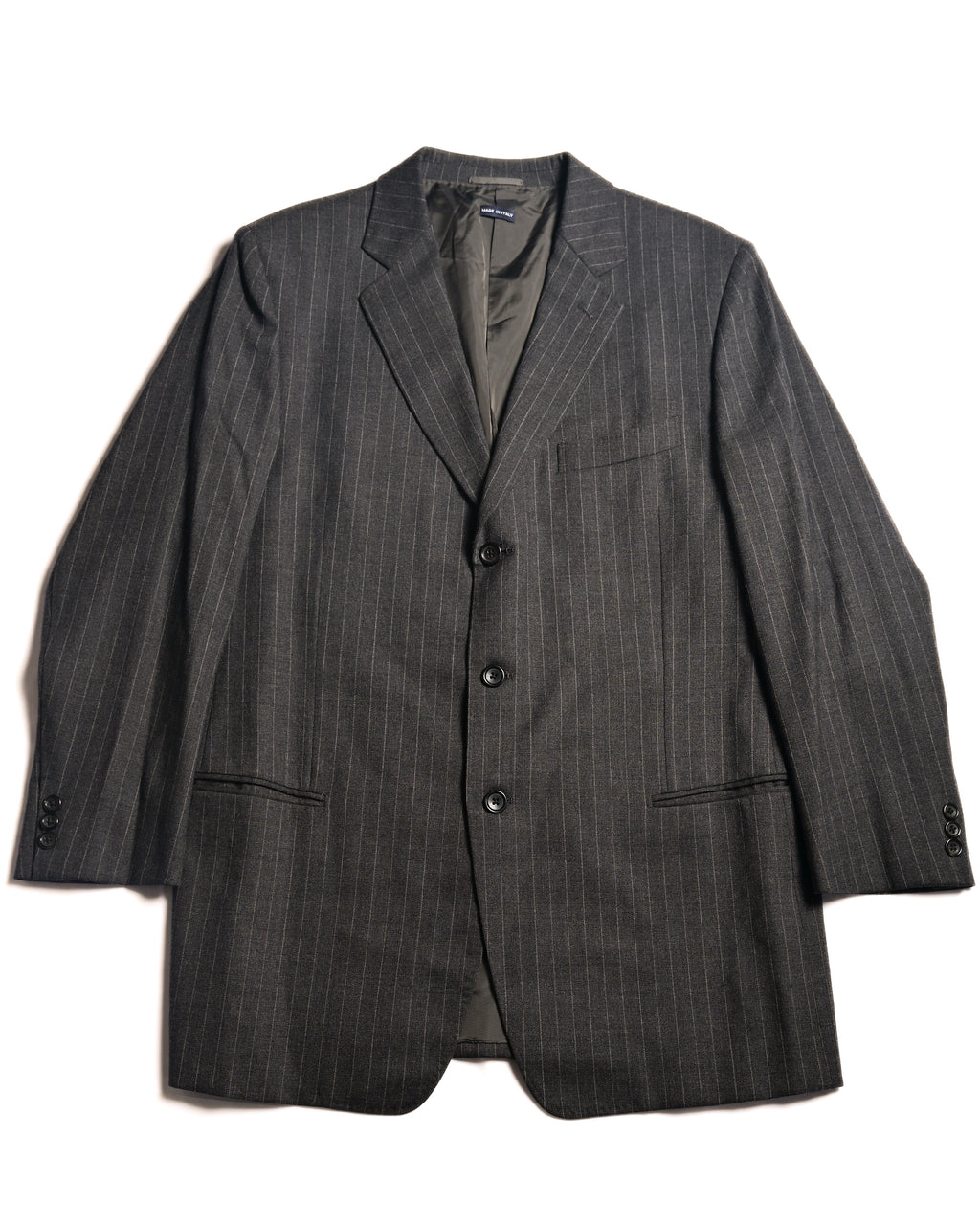 GIORGIO ARMANI/ Oversized Stripe Single Breasted 3B Tailored Jacket Gray