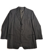 GIORGIO ARMANI/ Oversized Stripe Single Breasted 3B Tailored Jacket Gray