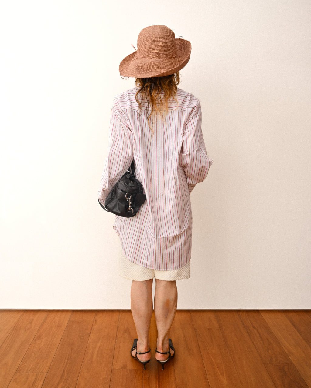 ETRO/ Oversized Multi Color Striped Shirt Pink × White