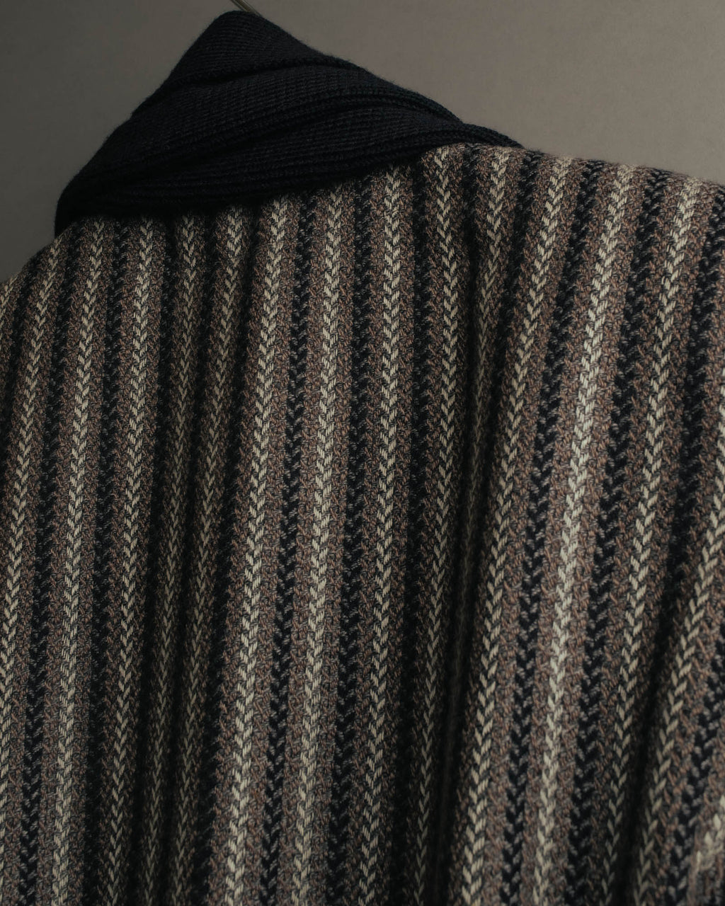 -SPECIAL- “GUCCI” 80’s-90’s Textured striped shawl collar long coat