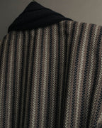 -SPECIAL- “GUCCI” 80’s-90’s Textured striped shawl collar long coat