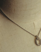 "Christian Dior" 80's-90's Rhinestone oval pendant necklace