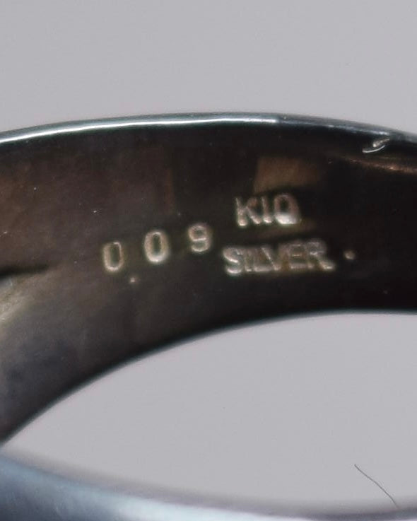 "agete" Rutilated quartz K10 silver coated ring