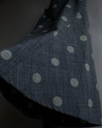 "YOHJI YAMAMOTO +NOIR" Large polka dot pattern flared skirt