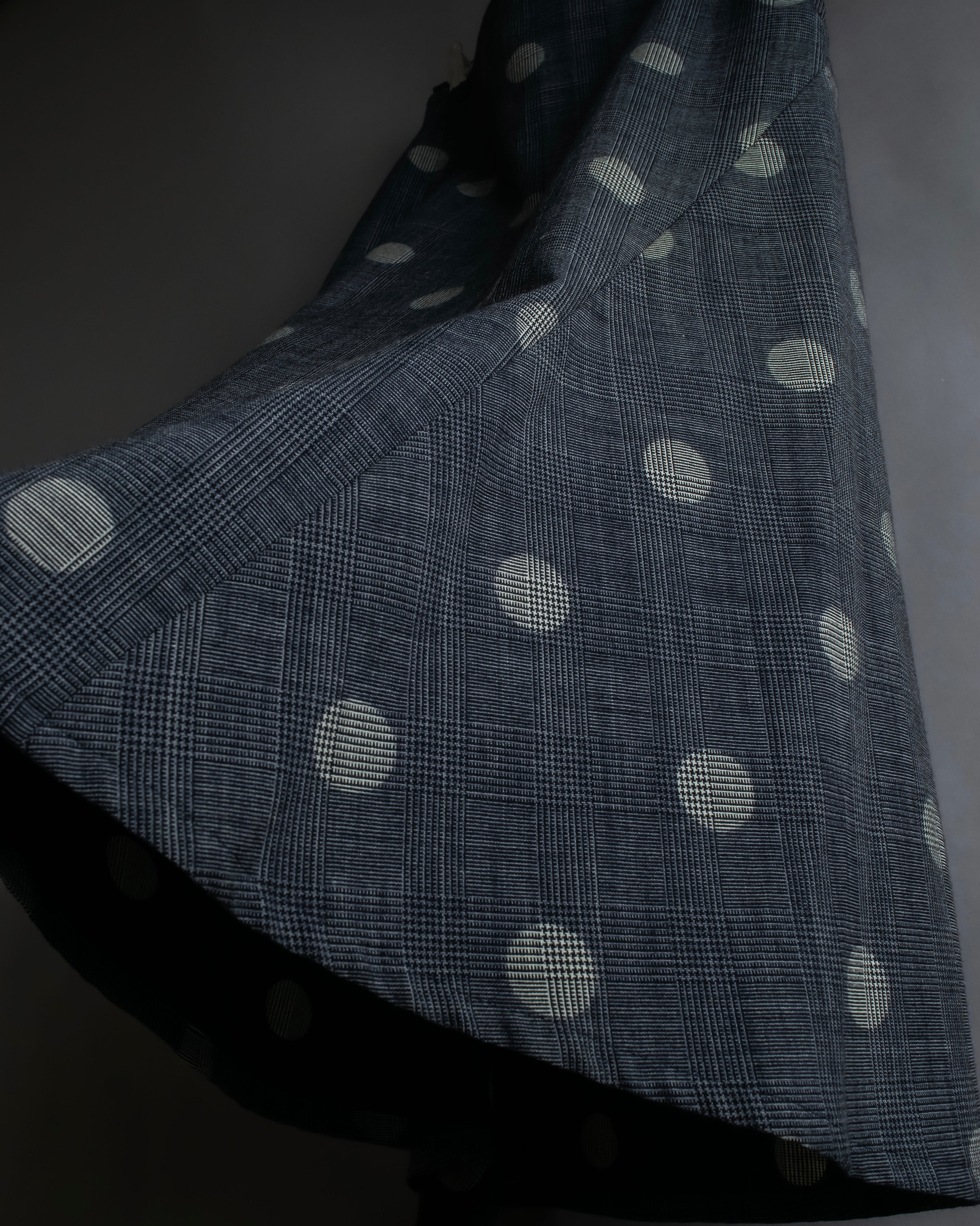 "YOHJI YAMAMOTO +NOIR" Large polka dot pattern flared skirt