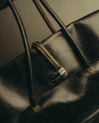 "Miu Miu" 90's-00's Cracked leather tote handbag