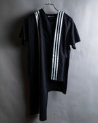 "Y-3" Asymmetrical three-stripes wrap dress
