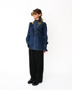 GIORGIO ARMANI/ Virgin Wool Straight Trousers Black