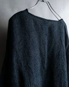 Vintage velour-trimmed box silhouette knit