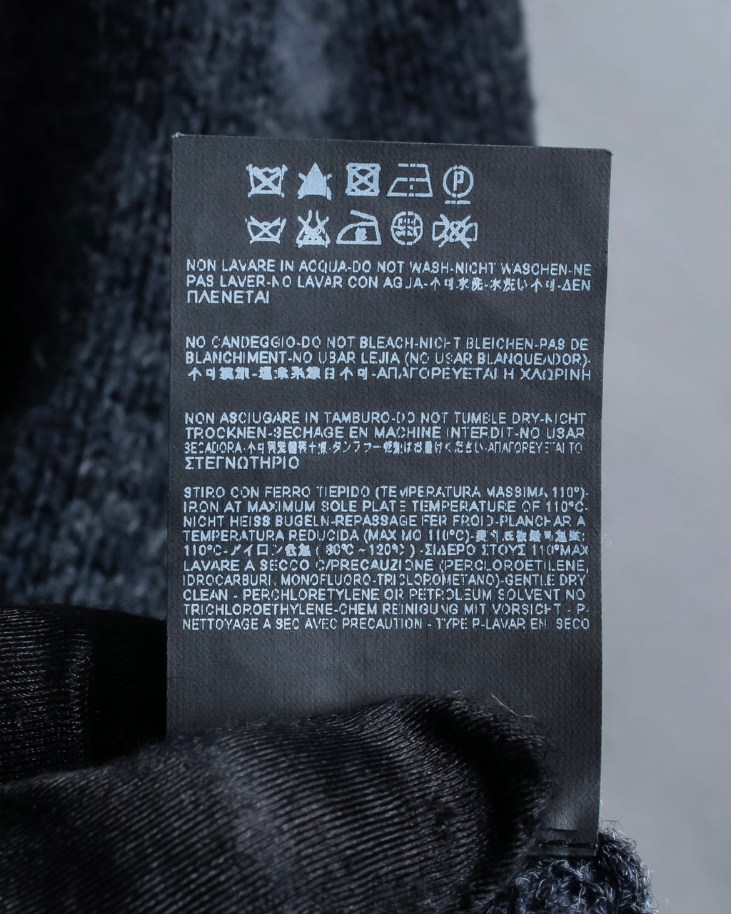 "Saint Laurent" Long-haired wool charcoal tone knit pullover