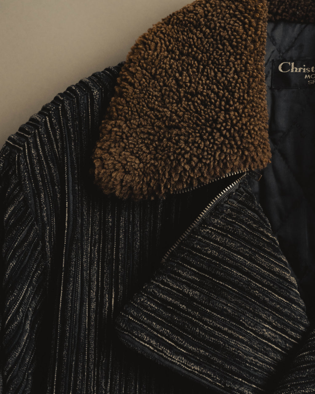 "Christian Dior" 80's-90's Classically tailored belted double-breasted coat