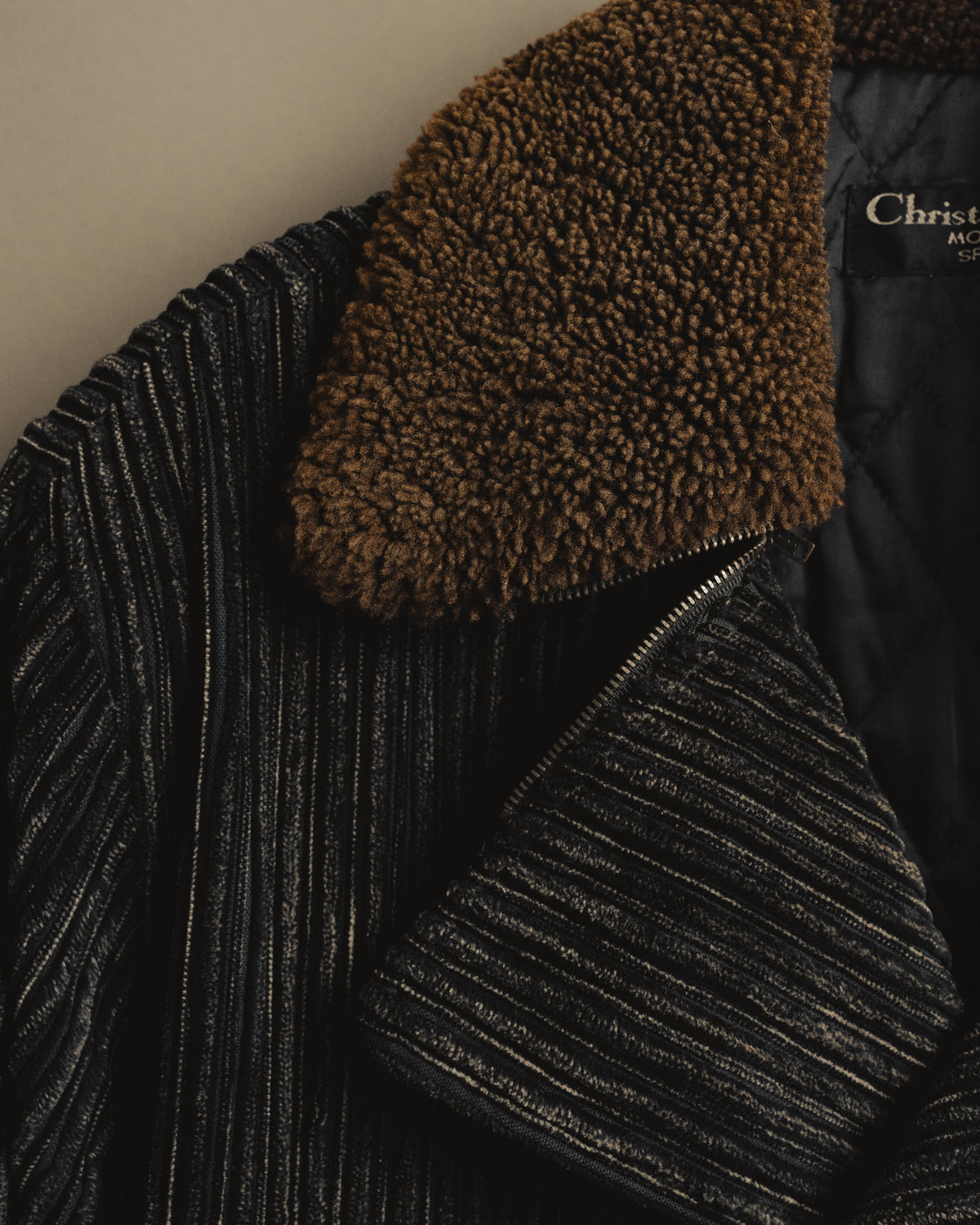 "Christian Dior" 80's-90's Classically tailored belted double-breasted coat