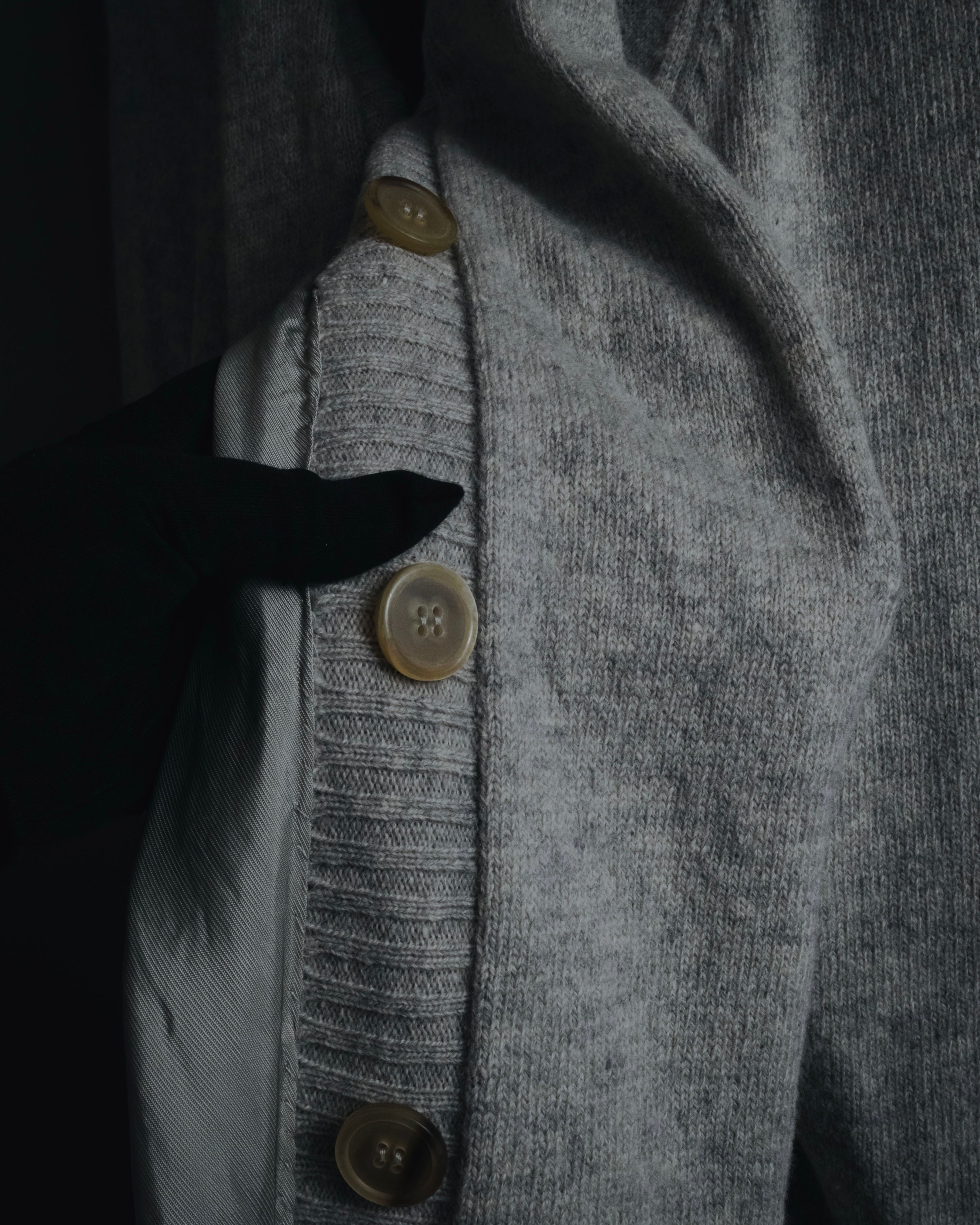 "Maison Margiela" 17AW belted gown knit coat