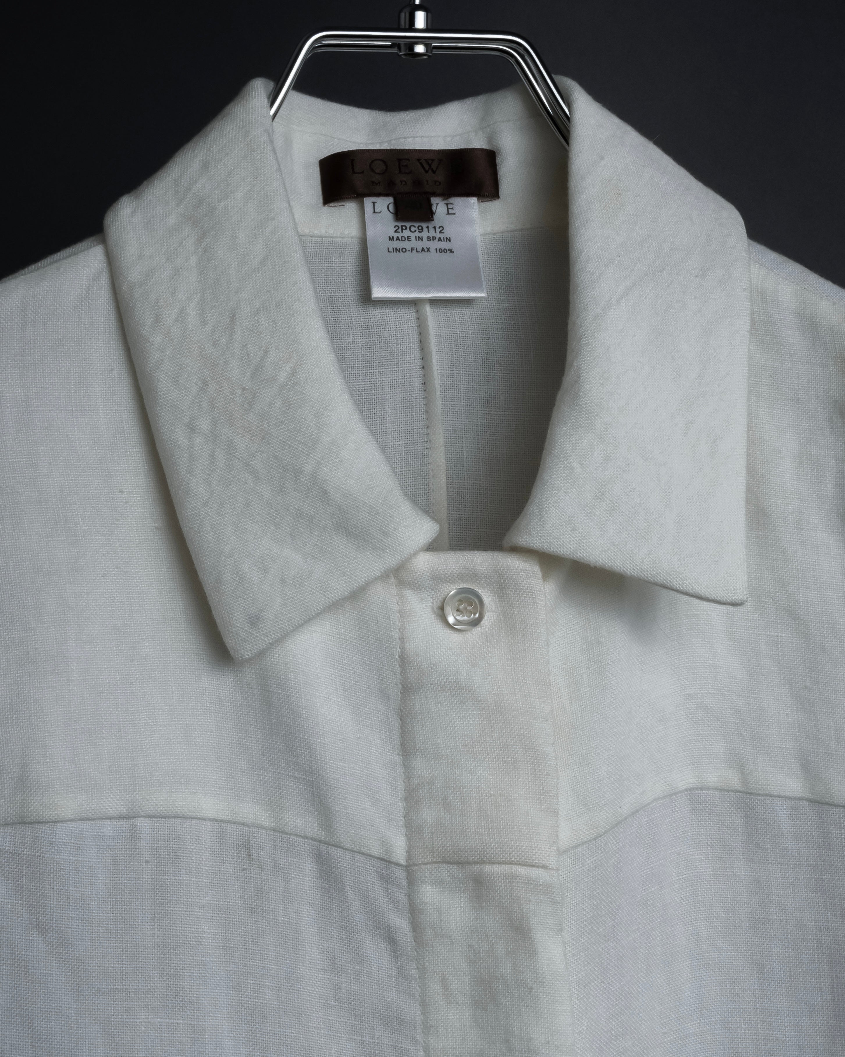 "LOEWE" 00's Fly front linen shirt
