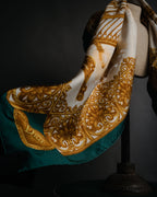 “Christian Dior” 80’s-90’s Baroque lamp motif silk scarf