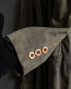 "GIORGIO ARMANI" Brushed shades suede leather long coat