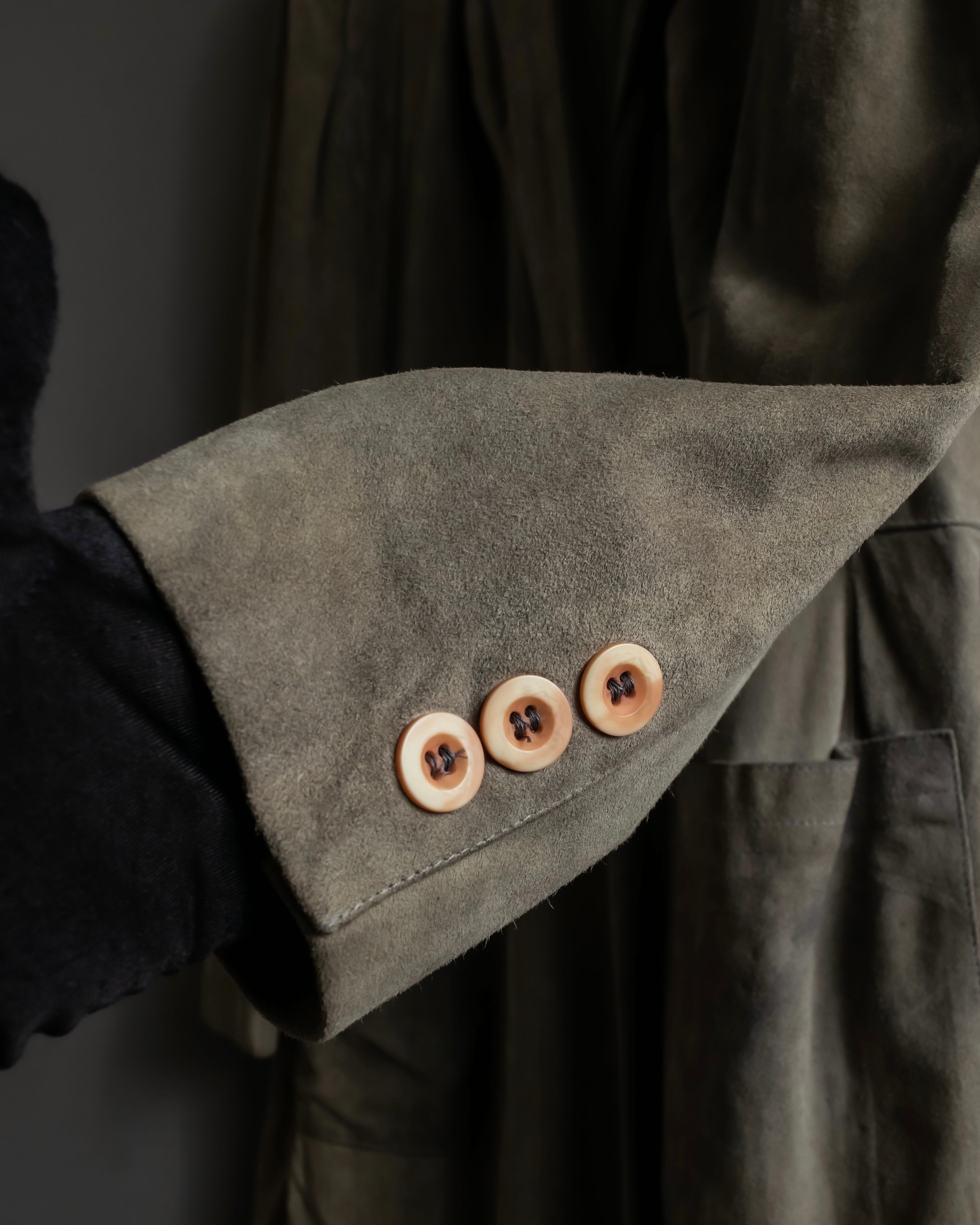 "GIORGIO ARMANI" Brushed shades suede leather long coat