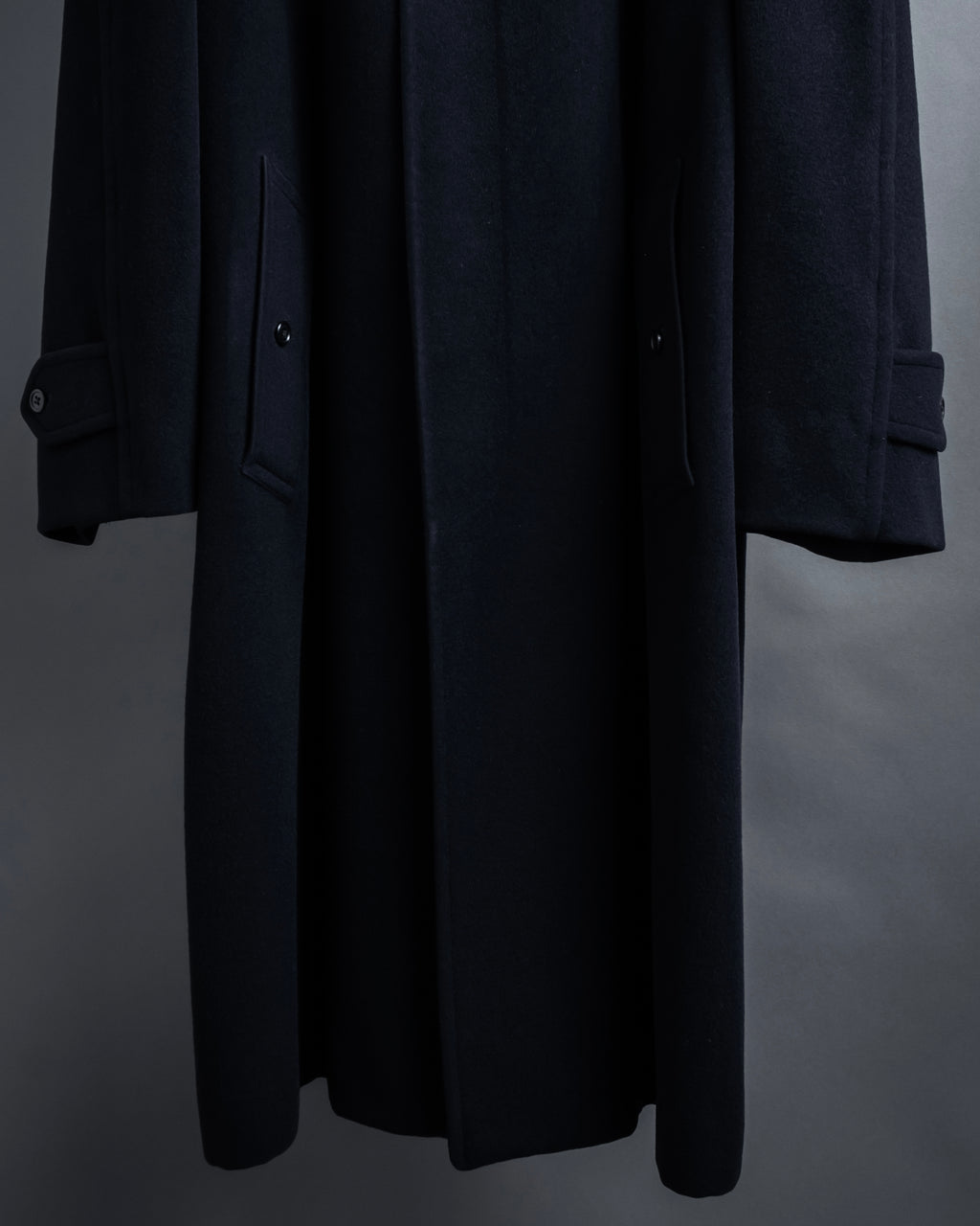"BURBERRYS" High density wool stand collar coat