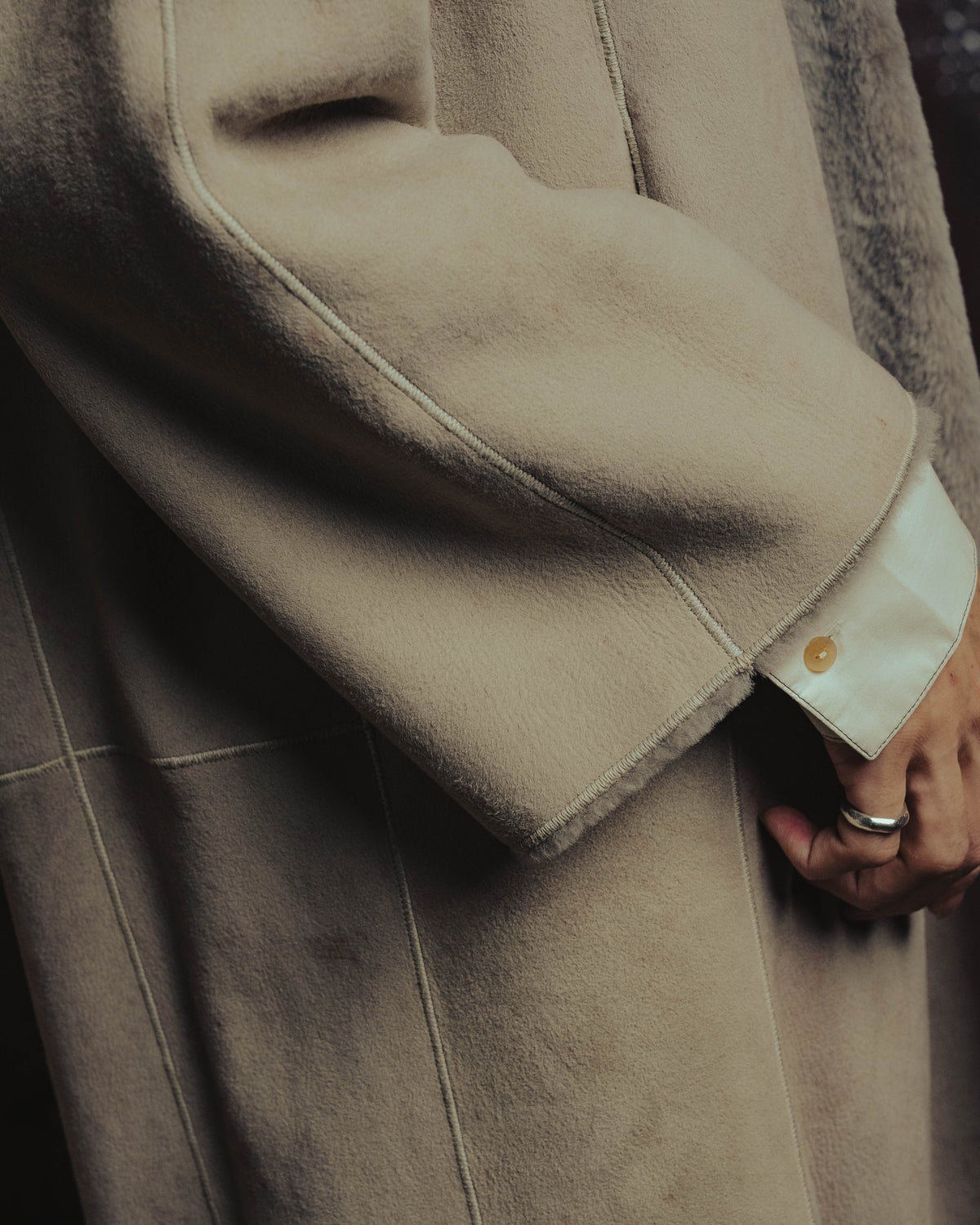 "LOEWE" 90's-00's Sculptural shearling coat