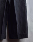 "YOHJI YAMAMOTO FEMME" 10AW Pinstripe pattern tuck wide slacks