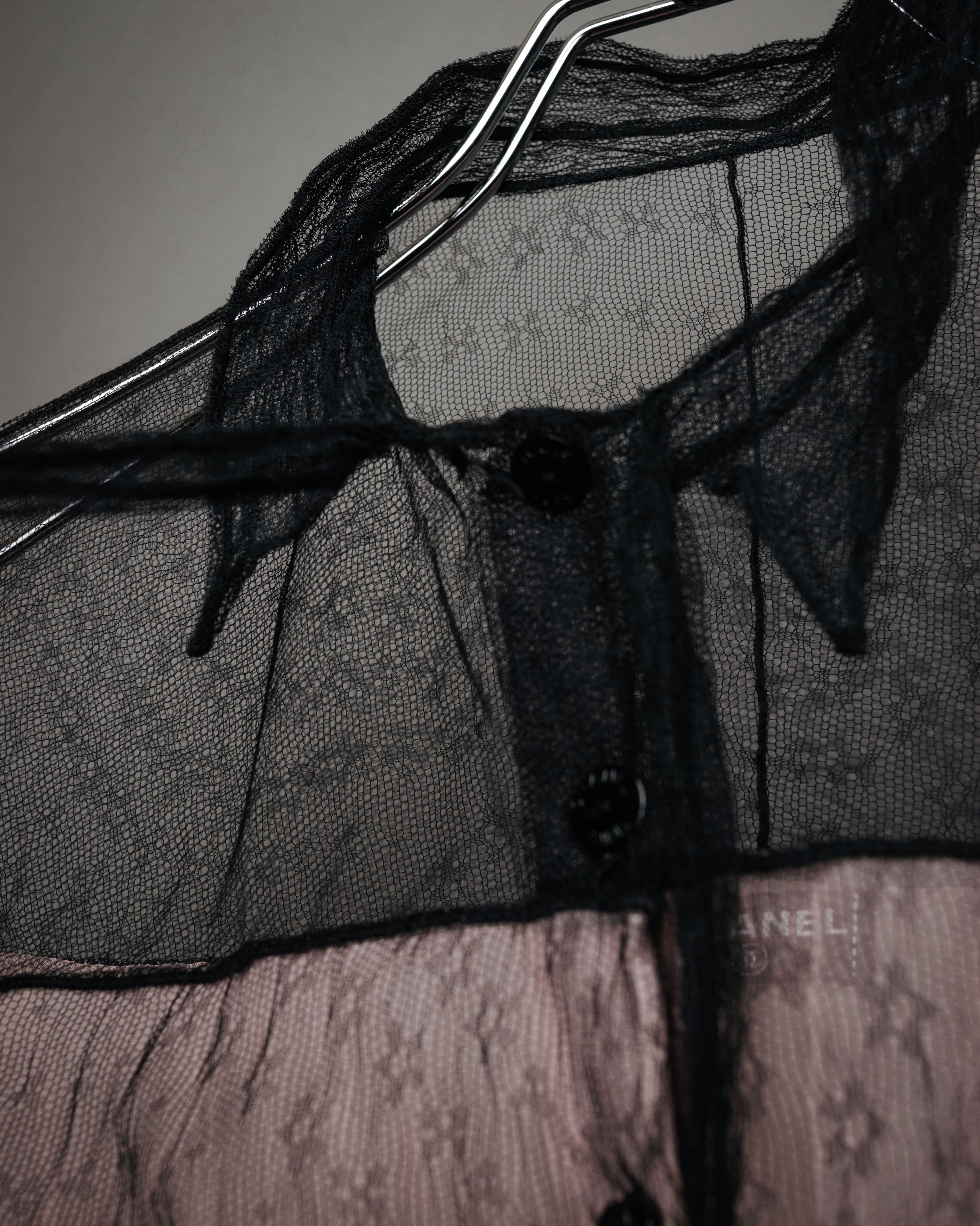 -SPECIAL- “CHANEL” 2014-2019 Sheer lace bow blouse