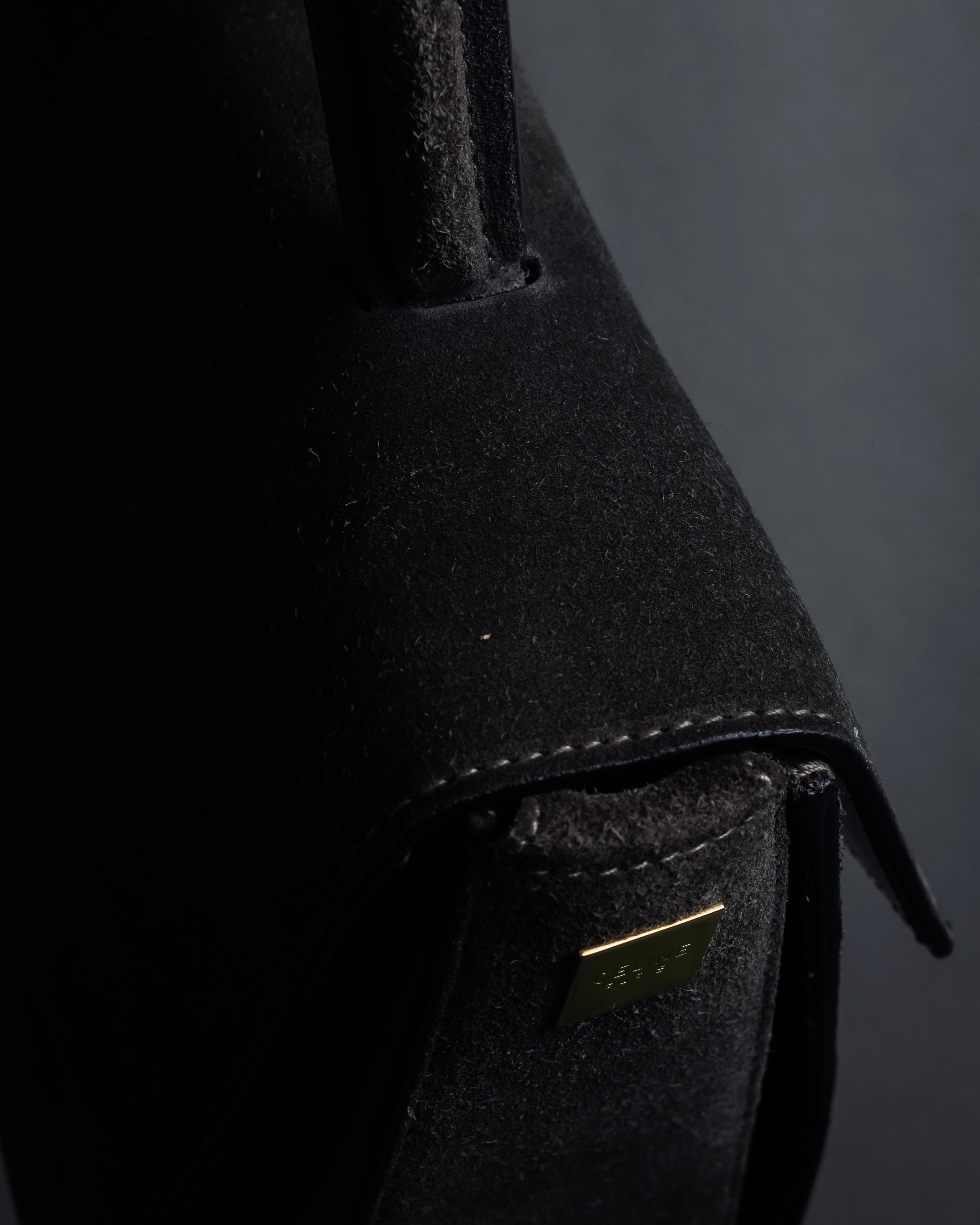 "CELINE" Losange design suede combination bag