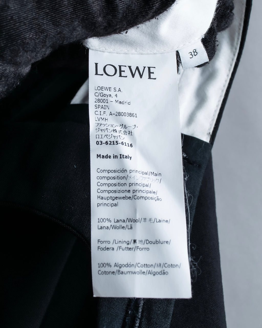 "LOEWE" Deep pleat tapered draped slacks